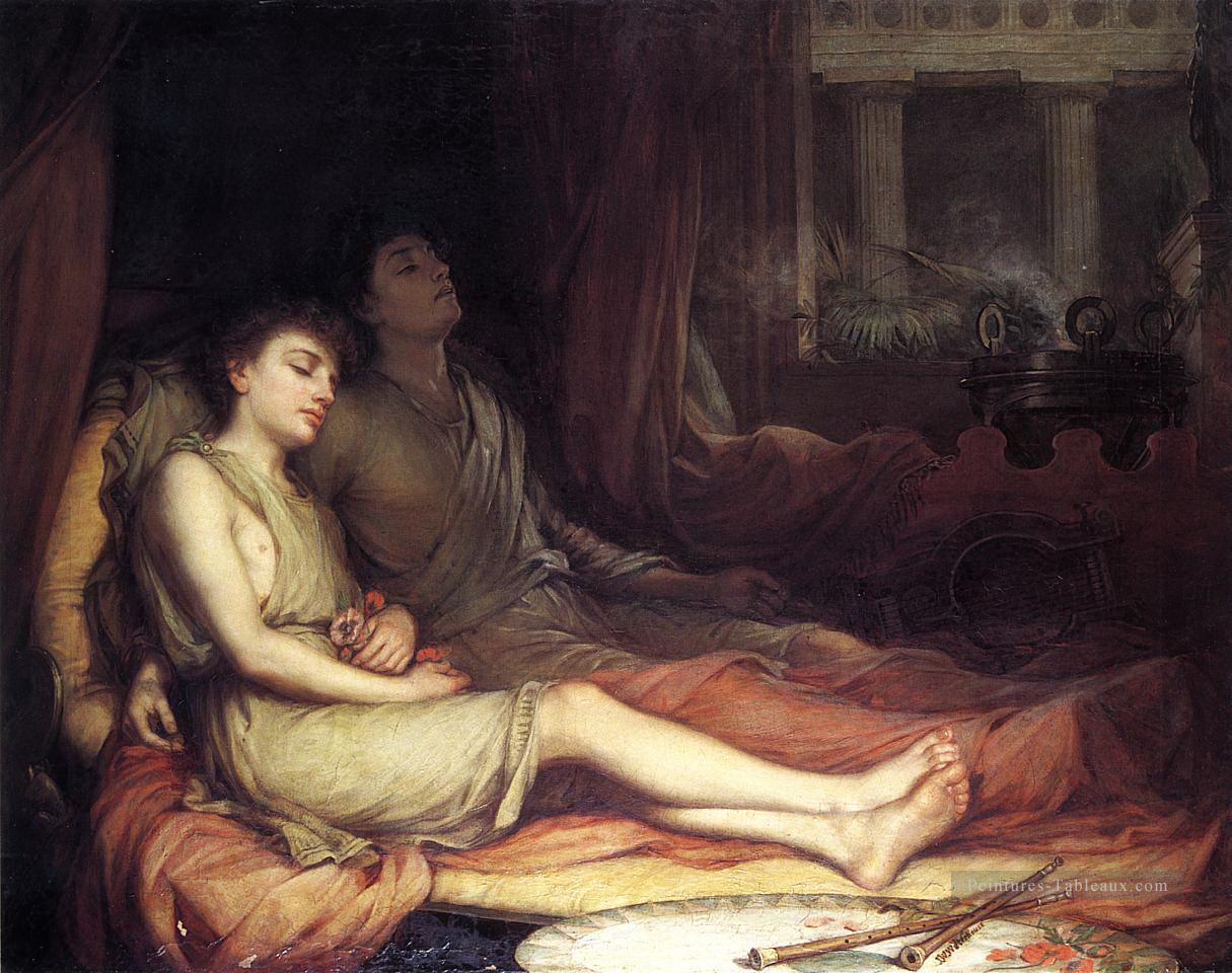 Le sommeil et la mort de son demi frère JW femme grecque John William Waterhouse Peintures à l'huile